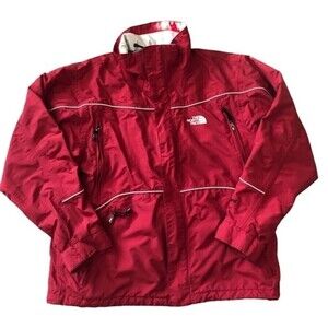 The North Face HyVent Ski Snow Board Jacket Sz. L Red Waterproof  Full Zip